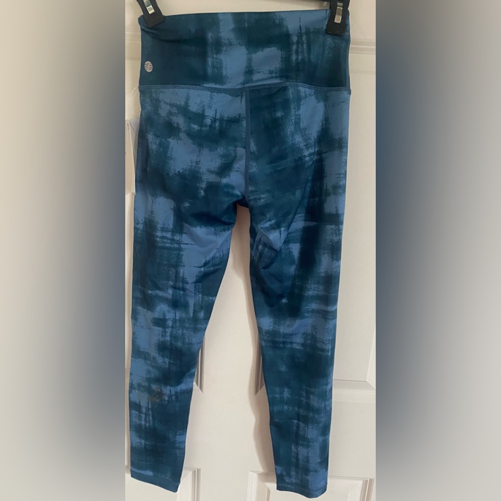Zella blue coronet brushstroke print leggings